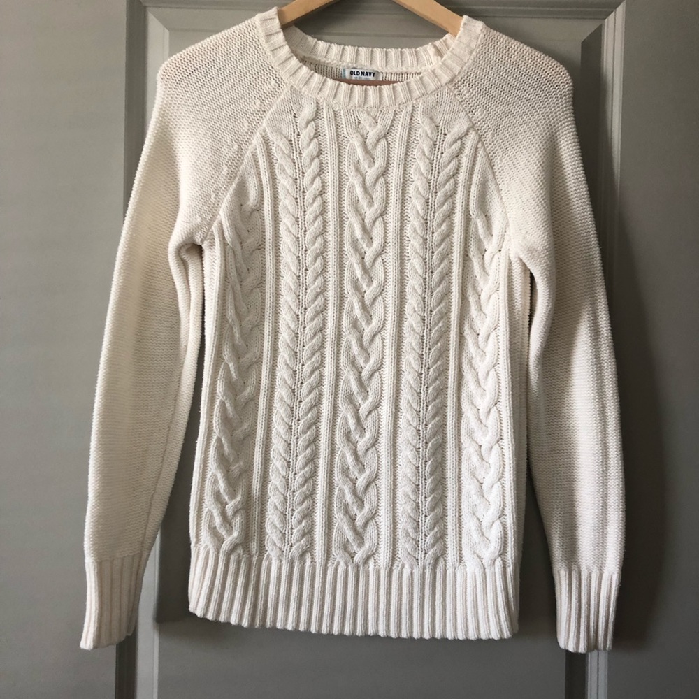 Cream cable knit sweater